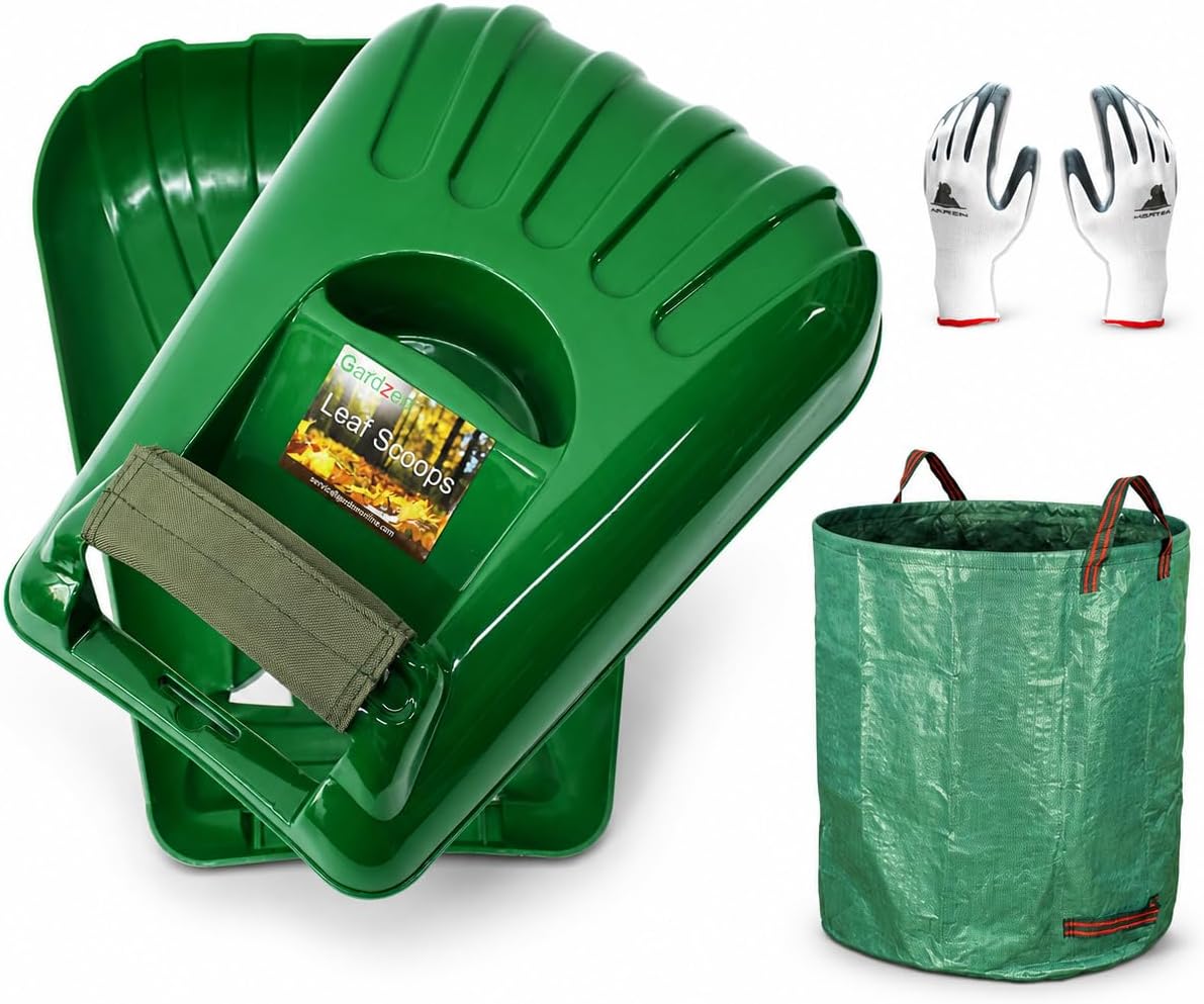 Gardzen Plastic Large Leaf Scoop Hand Rakes