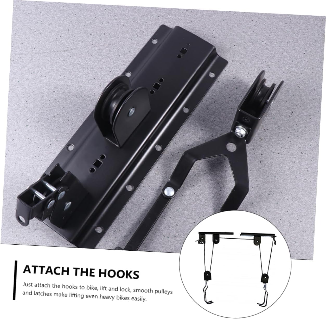 1set Ceiling Bike Storage Mounted Swivel Bike Rack Ceiling Hook for Garage