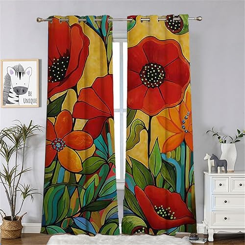 Miniatura 10 de Cortina opaca de Navidad de 84 pulgadas de largo, diseño de copo de nieve rojo y blanco, cortinas de decoración de Navidad para sala de estar y