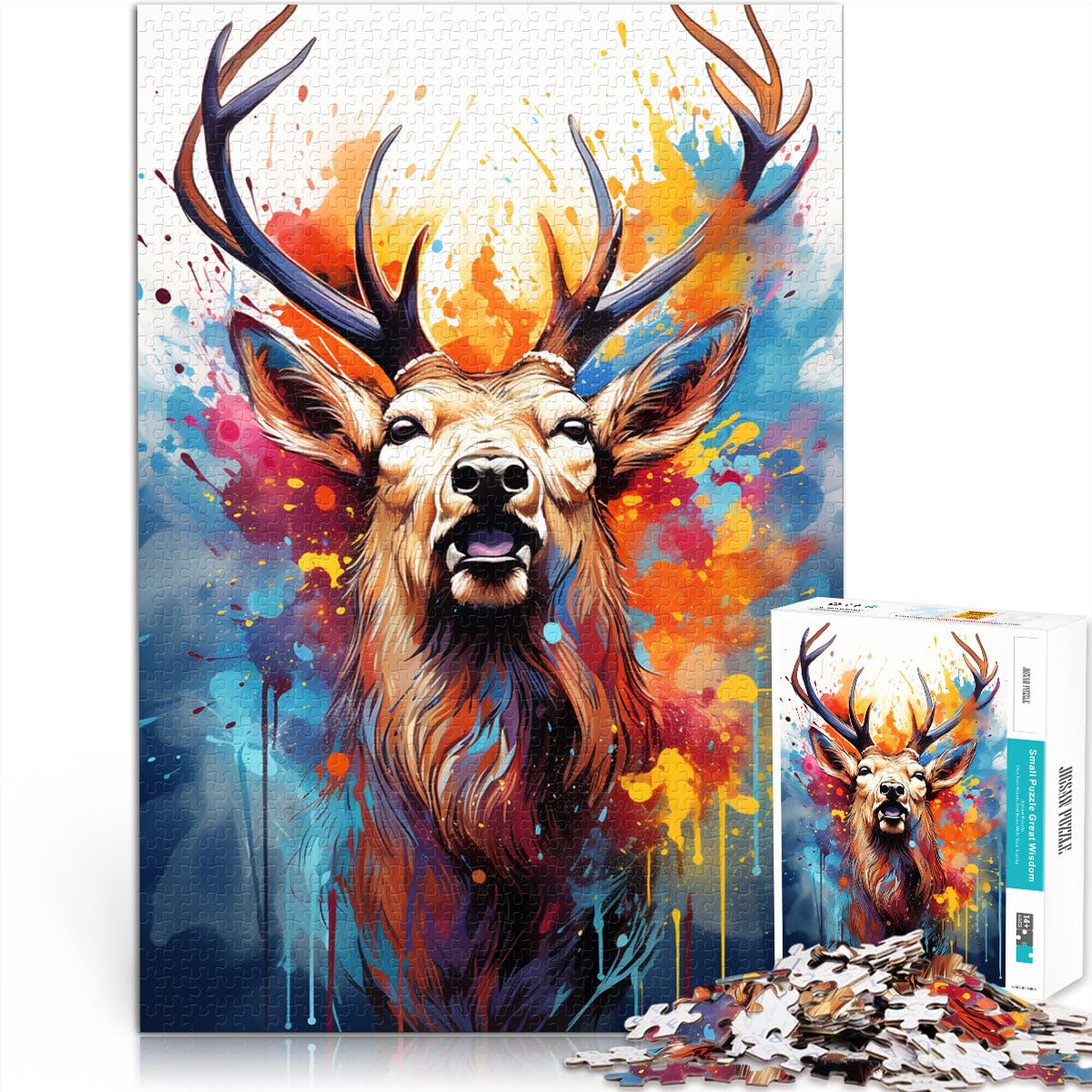 Puzzle per adulti 2000 pezzi alce rompicapo puzzle con pezzi completamente ad incastro a forma casuale 70 x 100 cm per adolescenti 14+