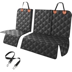 Cubre Asiento Trasero KYG Funda Antideslizante Protector para Mascotas, Perro y Niños Resistente al Agua Duradero Asiento Coche con 1 Cinturón de Seguridad Universal para Camión,SUV