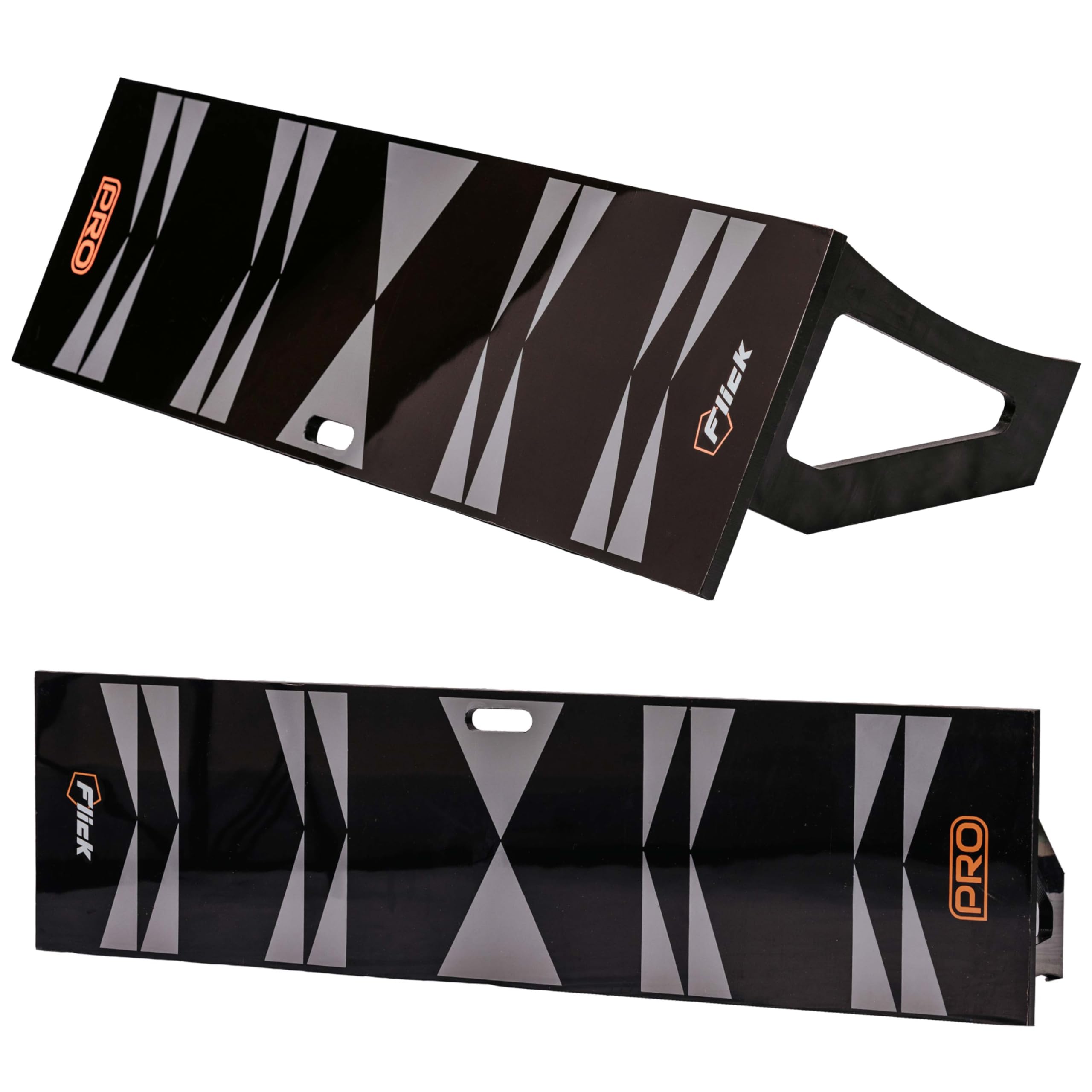 Football Flick Pro Wall Rebounder 150cm Acrylic Rebound Board Dual-Angle Training Equipment for Ground & High Passes, Black, White and Orange