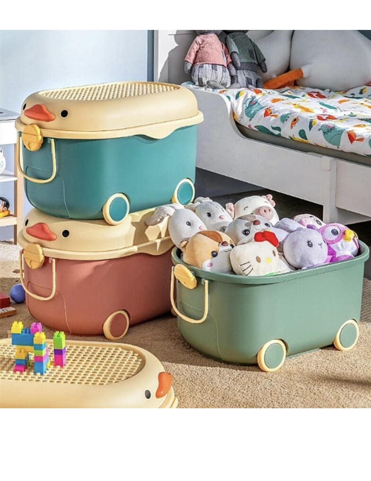 richtots Premium storage box pet treat container kids mini toys collapsible storage bins plastic toy storage basket Toy Organizer plastic storage containers Adorable Toy Holder Baby 1