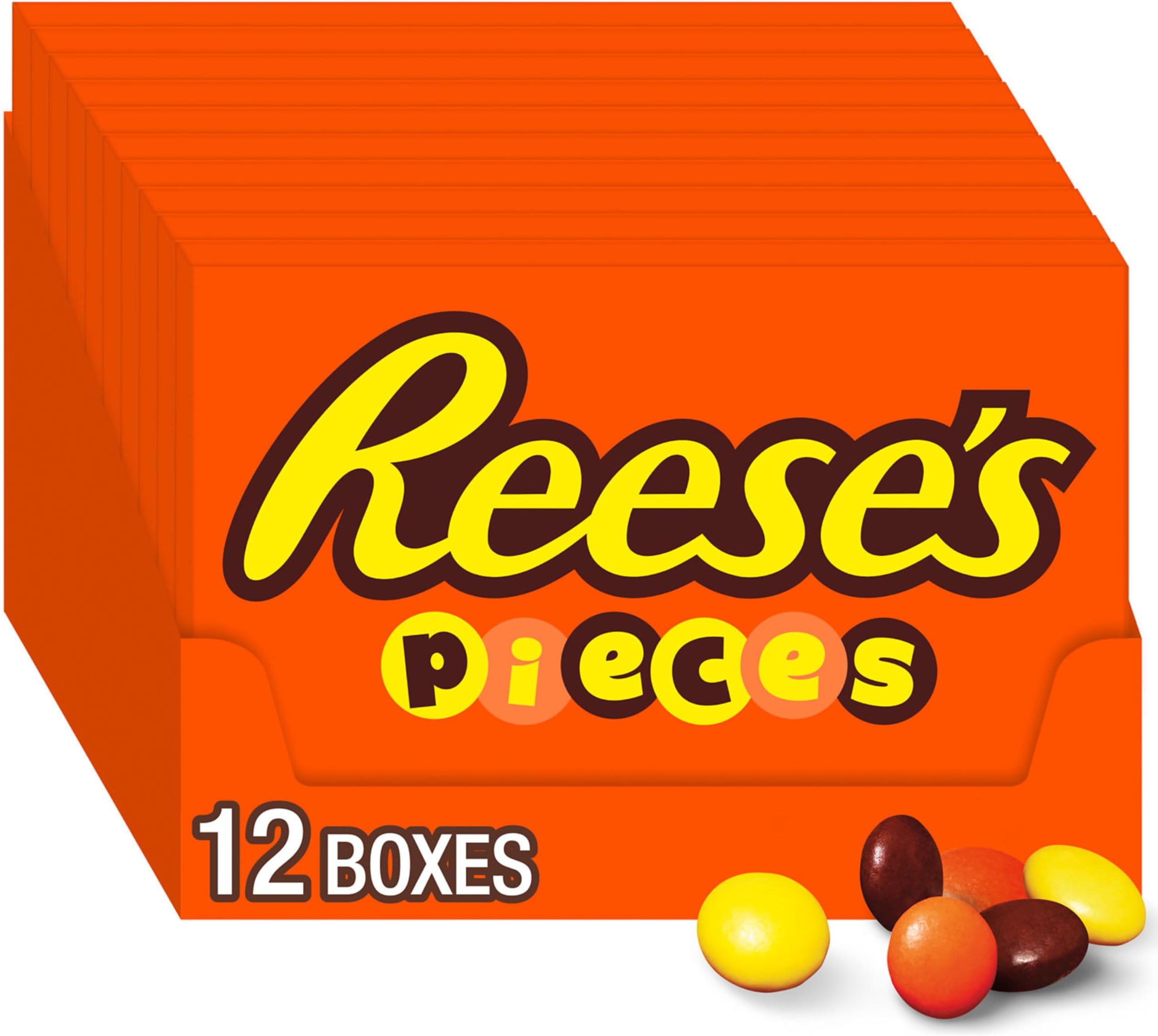 PIECES Peanut Butter in a Crunchy Shell, Candy Boxes, 4 oz (12 Count)