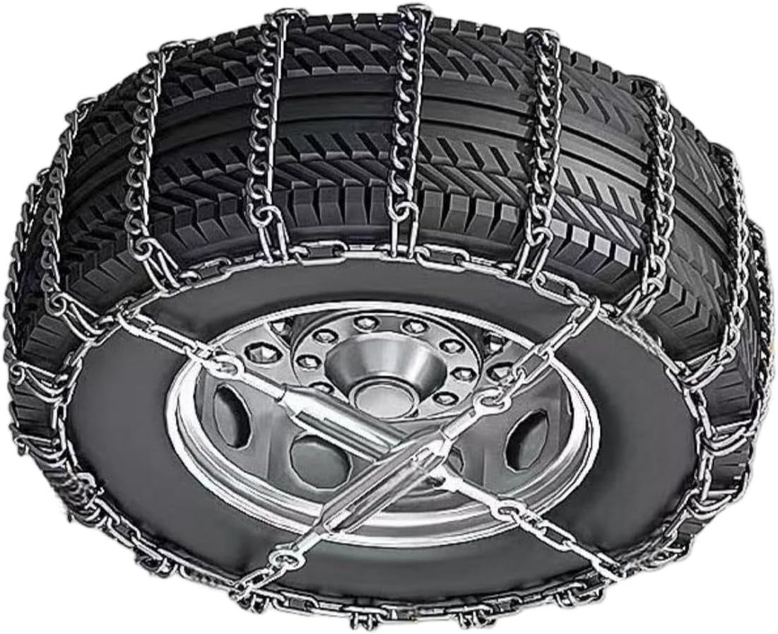 Set of 2 Tire Chains for Suv ATV and Pickup Trucks Slip Snow Traction Chains Durable Manganese Emergency Grip for Icy,Snowy Mudy and Sandy Roads 1000-20 2pcs 285/70R22.5
