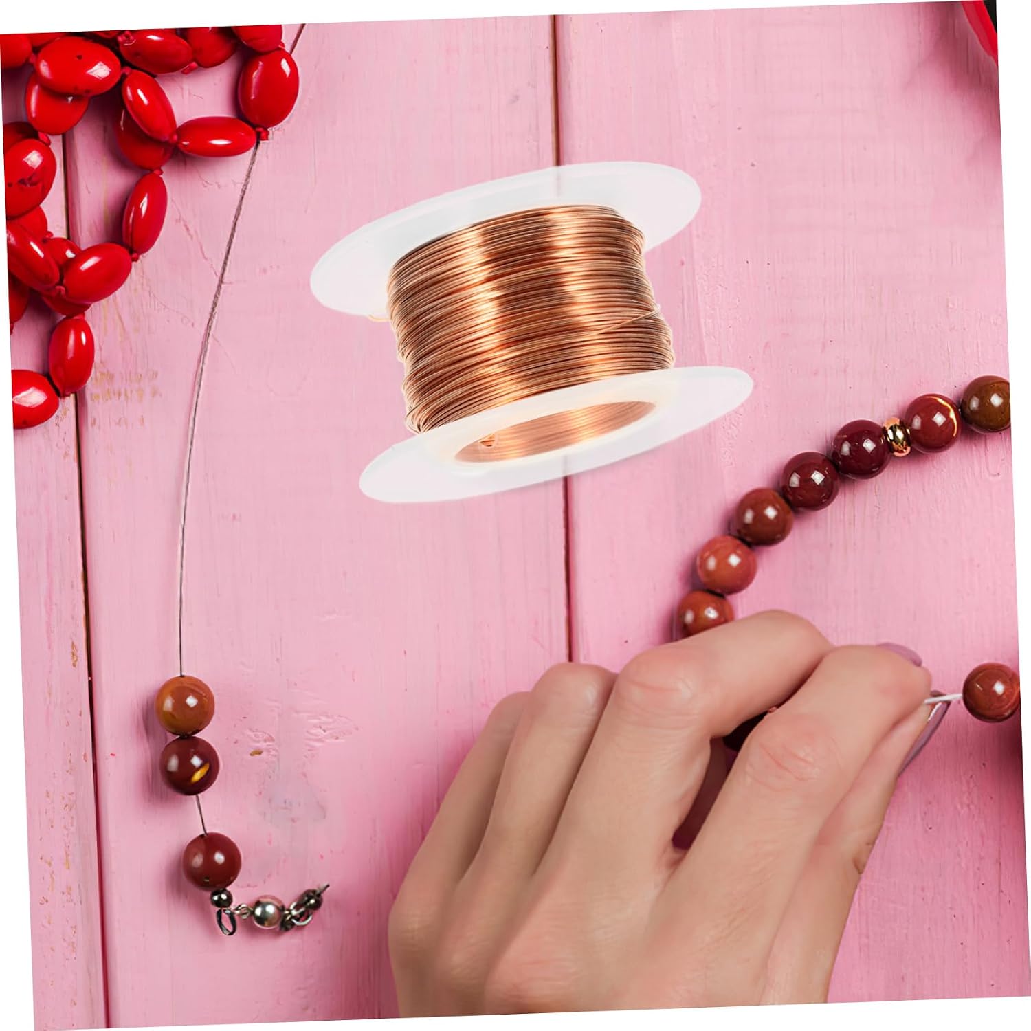 1roll Copper Wire for Projects Soft Copper Wire for Beading Gardening and Art Crafts Flexible and for Jewelry Making and More