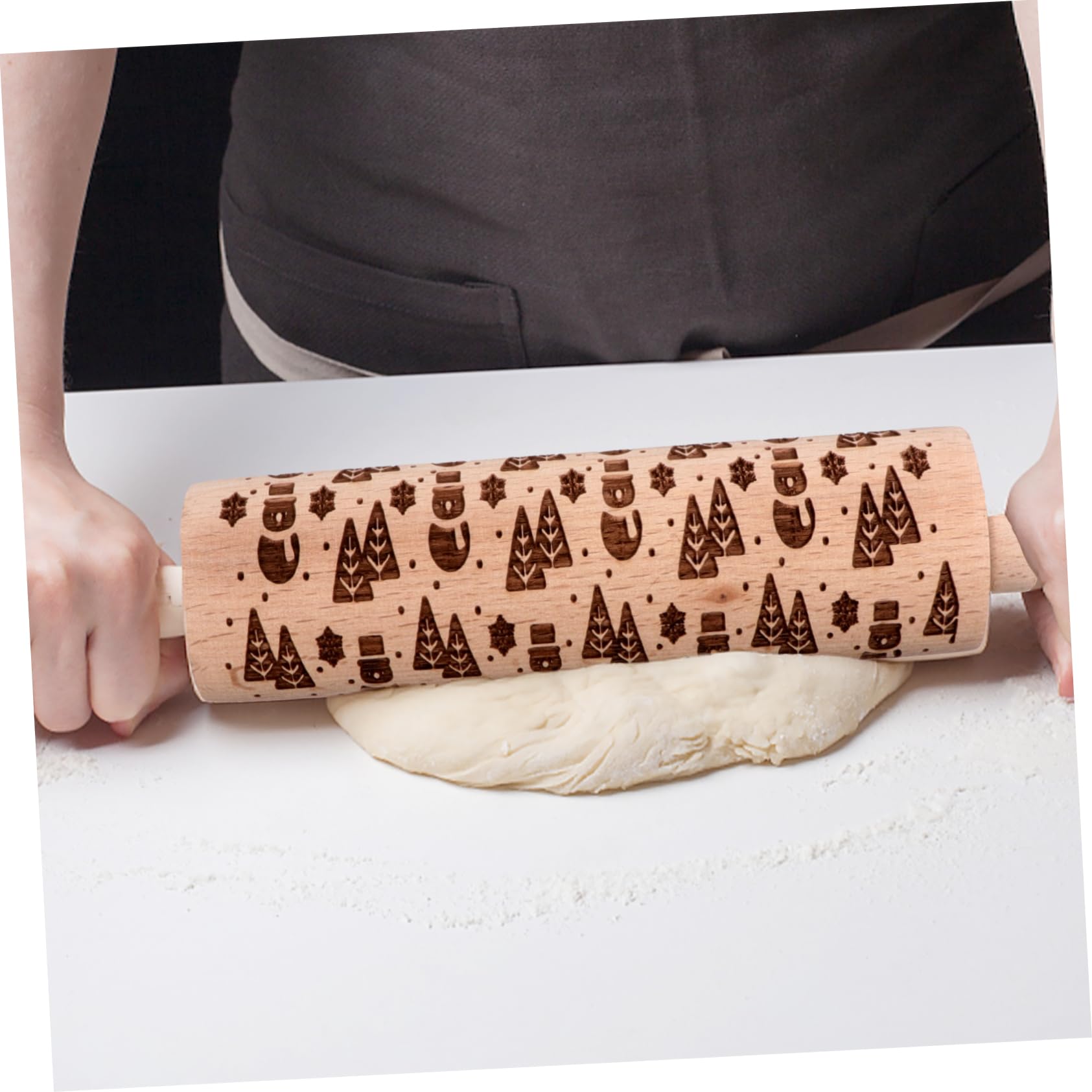 Cabilock Rodillo De Amasar De Madera Resistente y Duradero Perfecto Para Navidad y Repostería