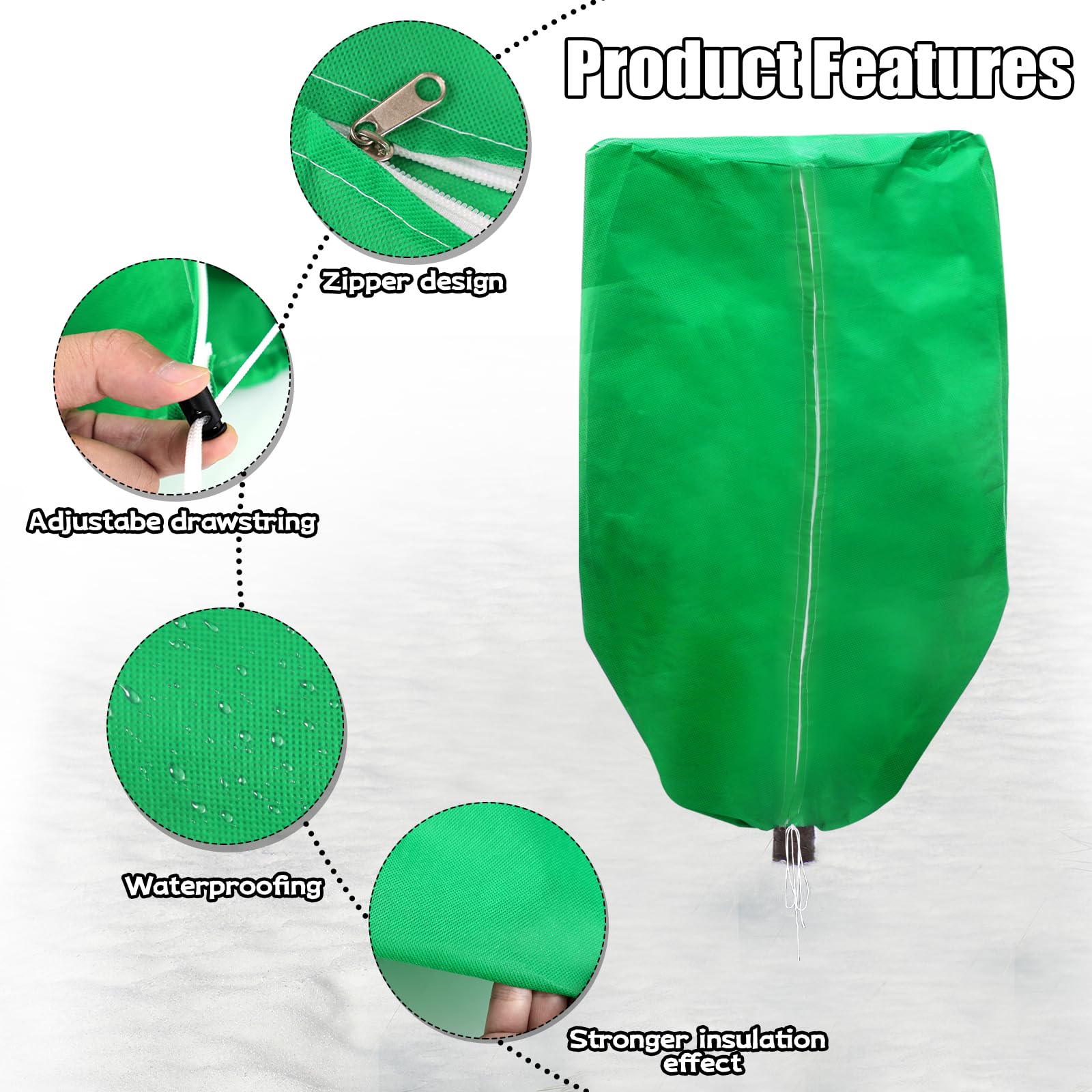 ERTIUANIO Cubiertas para plantas de protección contra la congelación, 4 paquetes de 47 x 32 pulgadas, cubierta de tela para invierno, protección contra la congelación para plantas al aire libre con