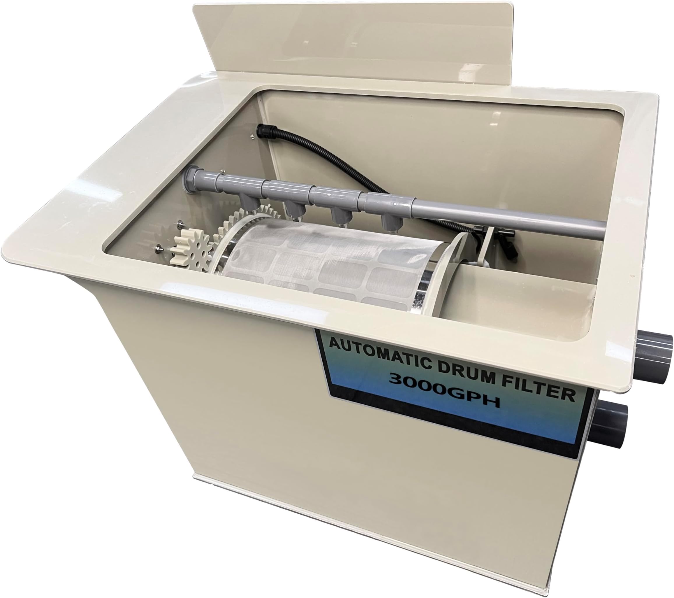 Rotary Drum Filter,Canister Filter,RDF Fully Automatic Water Self-Cleaning Filtration for Koi Pond,Fish Pond,Aquarium,Seedling Cultivation Base,Aquaculture,Hydroponics (4000GPH Standard Edition)