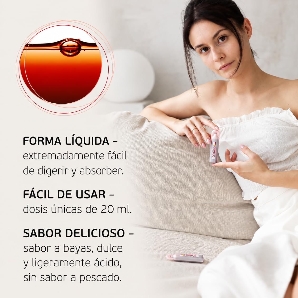 Colágeno Marino Hidrolizado Bebible Ácido Hialurónico 10x20ml | Péptidos de Colágeno con Ácido Hialurónico, Vitamina C y CoQ10, Líquido, Para Piel, Cabello, Uñas y Articulaciones, 7750 mg