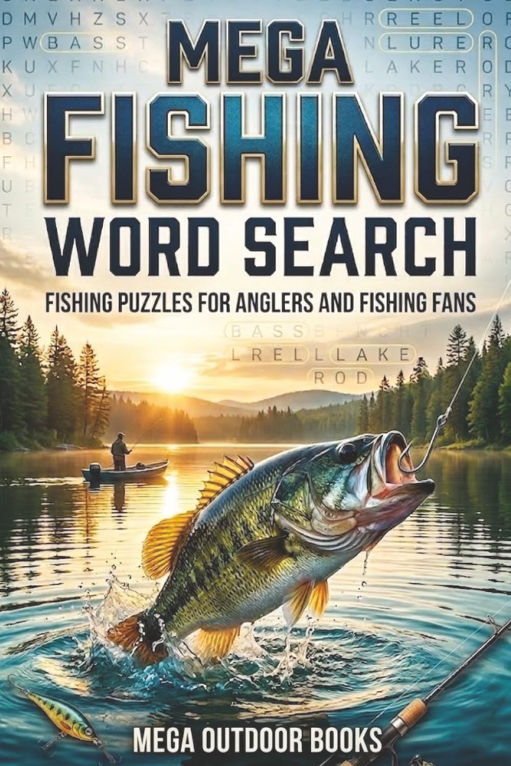 Mega Fishing Word Search: Outdoor Puzzle Adventure Book, Fishing Fans Puzzle Challenge, Cool Fisherman Gift, Wildlife Activity Book (Mega Outdoor Word Search Series)