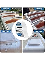 Vista 4 de E-SDS Cinta de techo para RV, 2 pulgadas x 50 pies, cinta selladora blanca para vehículos recreativos, cinta de reparación de fugas UV y resistente