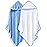 2 Pack Baby Bath Towel - Rayon Made from Bamboo, Ultra Soft Hooded Towels for Babies,Toddler,Infant - Newborn Essential -Perfect Baby Registry Gifts for Boy Girl (White and Navy Blue, 30 x 30 Inch)