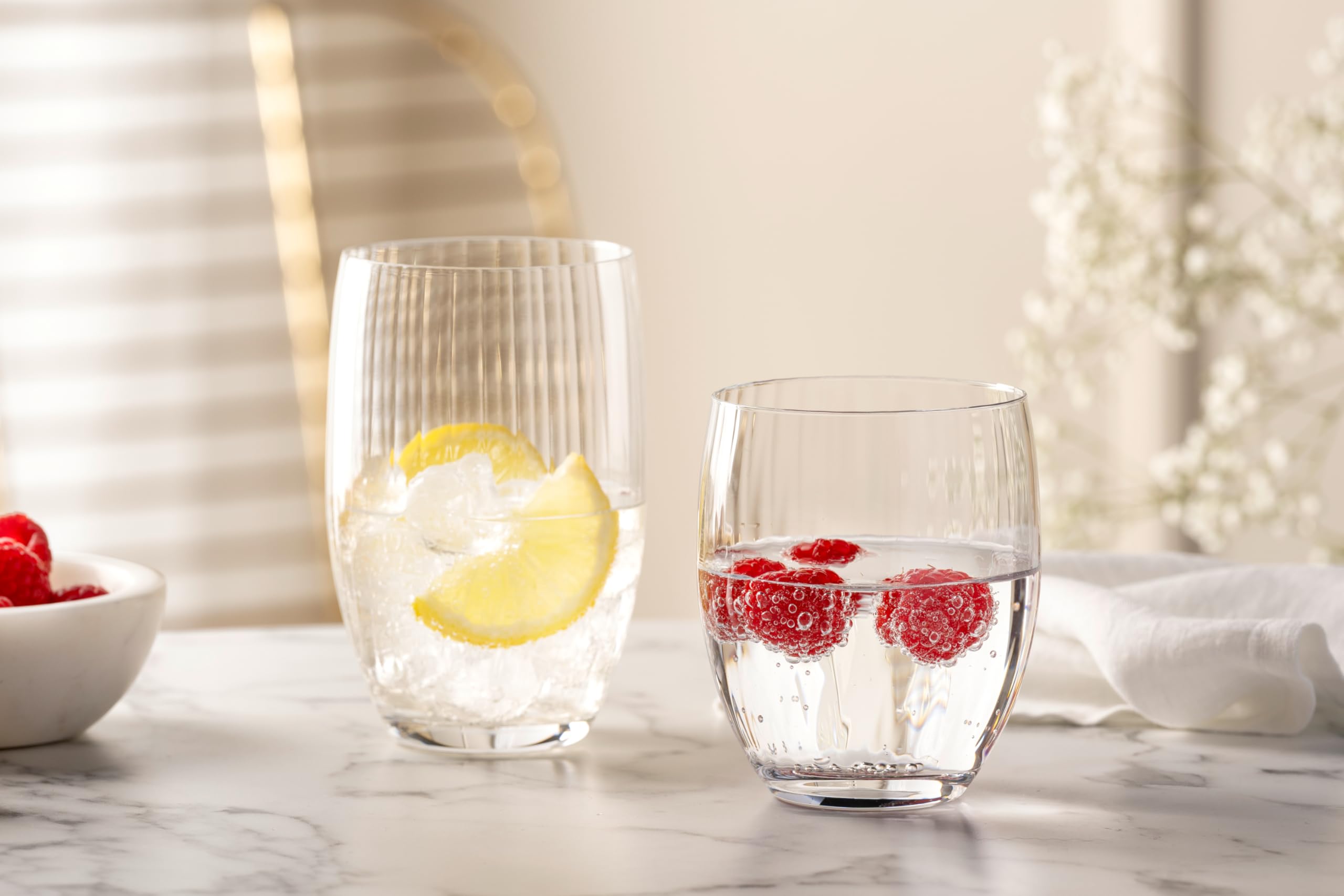 Leonardo Poesia 069170 Lot de 6 verres à eau, lavables au lave-vaisselle, en verre, à jus, 380 ml, transparents