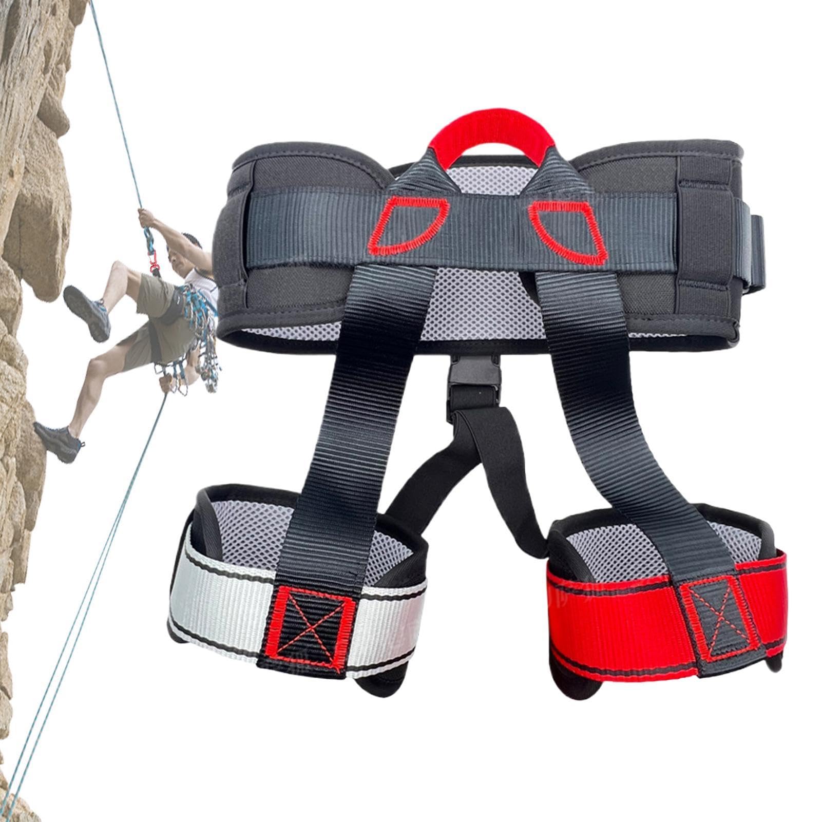 Uprząż Do Wspinaczki Drzewnej Pas Bezpieczeństwa z Regulowanymi Pętlami | Uprząż Bezpieczeństwa z Ochroną Talii Do Wspinaczki Prac Na Dachu Rapelu Ratownictwa Alpinizmu