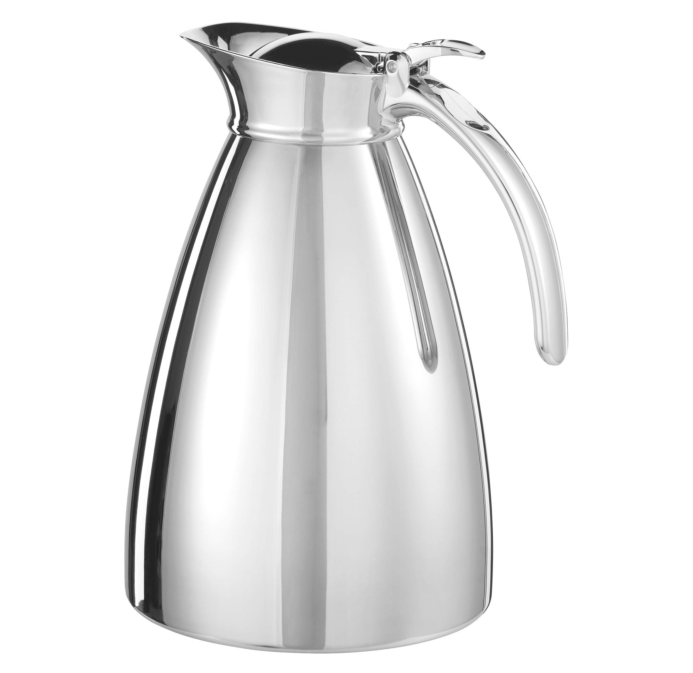 Esmeyer Empire Edelstahl 18/10, doppelwandig, unzerbrechlich Inhalt: ca. 1,5 Liter, spülmaschinenfest Isolierkanne, silber, 14 x 14 x 22 cm