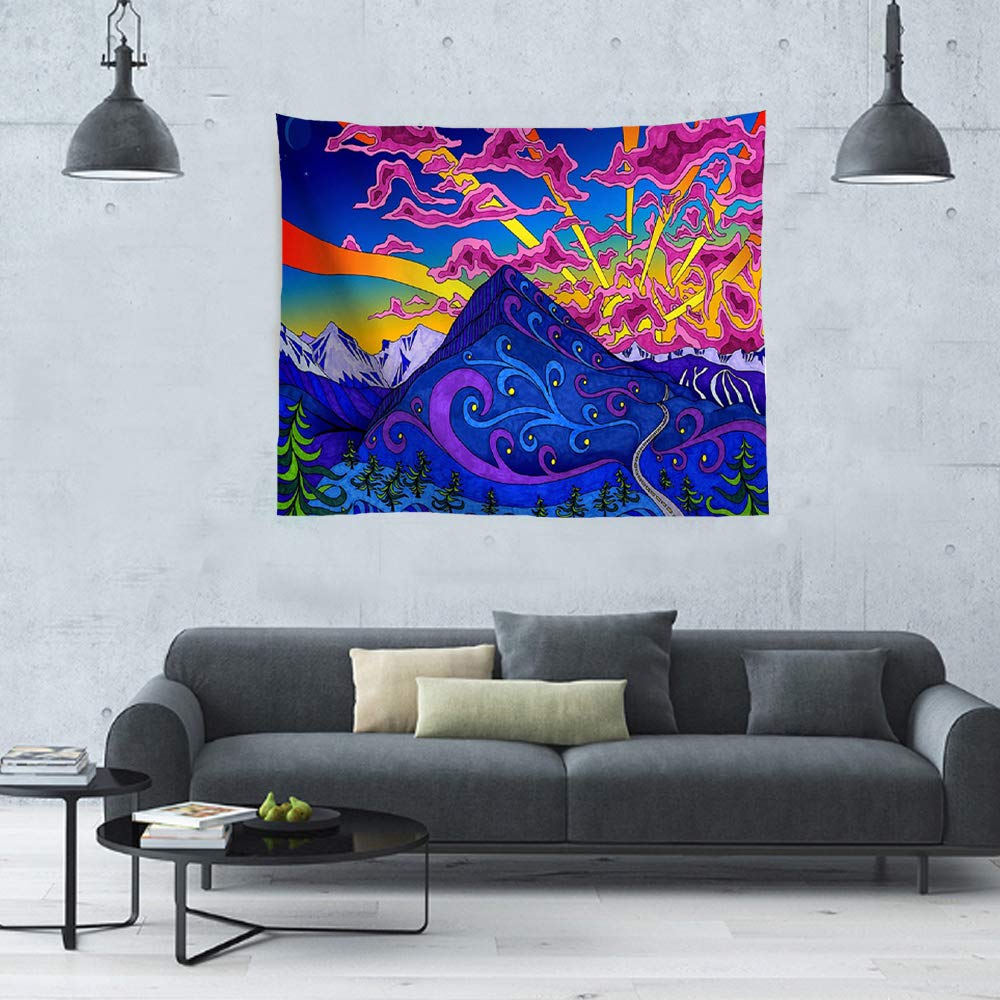 Wandteppich 150x130cm Abstrakt - Psychedelic Deko Tuch Polyester