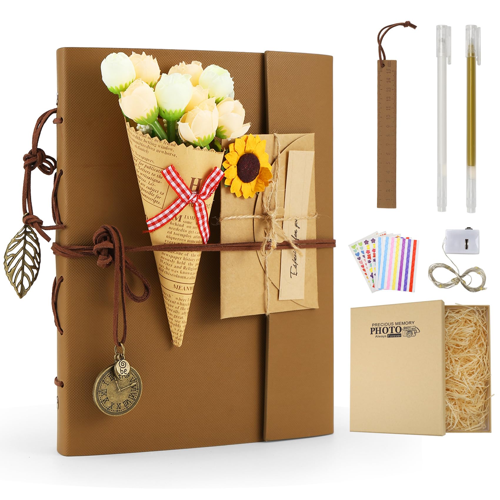 Album photo scrapbooking en cuir haut de gamme pour conservation longue durée