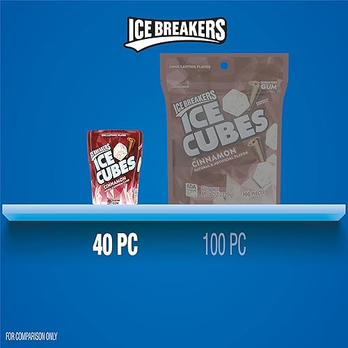 Miniatura 6 de ICE BREAKERS ICE CUBES - Chicle de canela sin azúcar hecho con xilitol botellas de cubo de 324 onzas 6 unidades 40 piezas