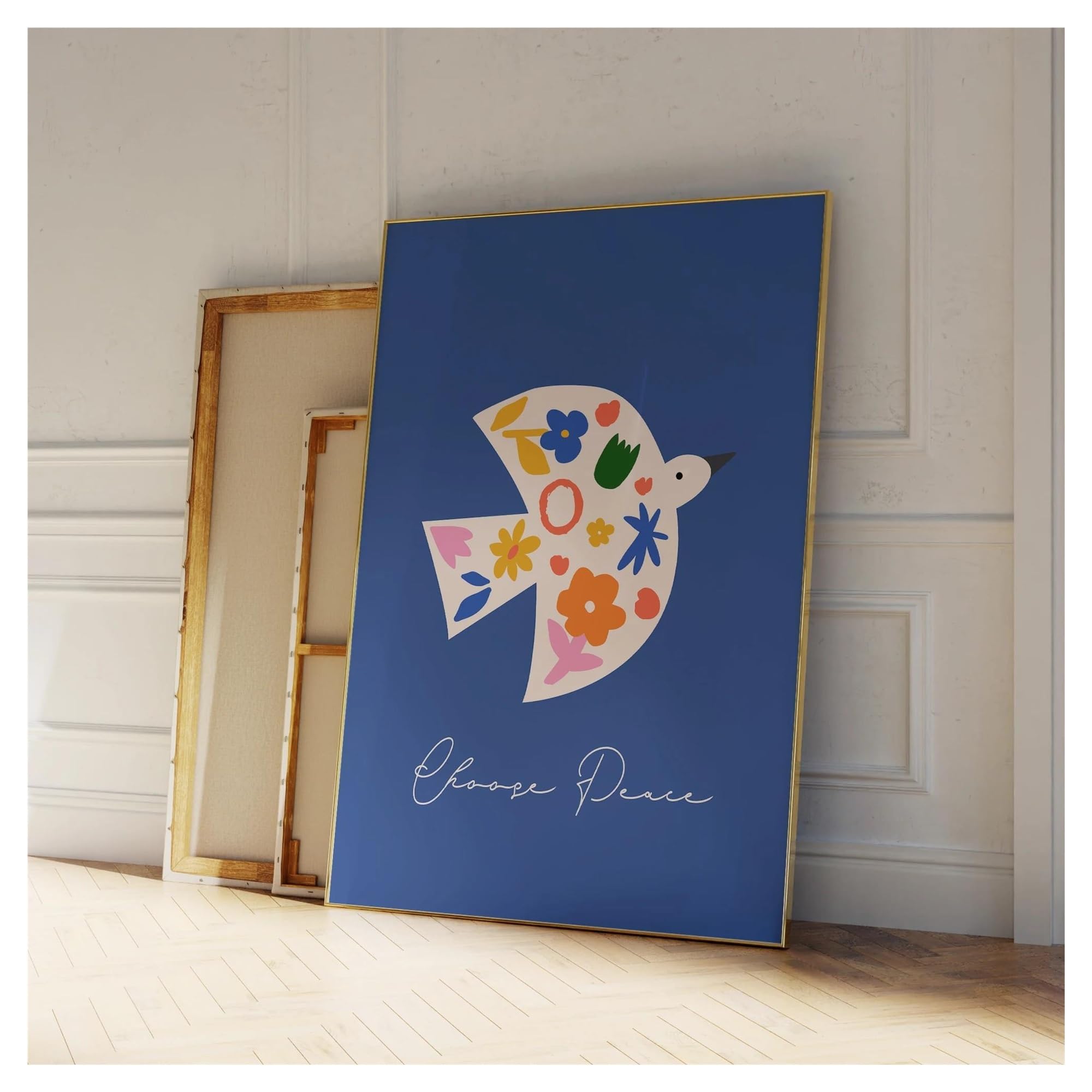 Art mural chrétien oiseau bleu pour purifier la décoration du salon