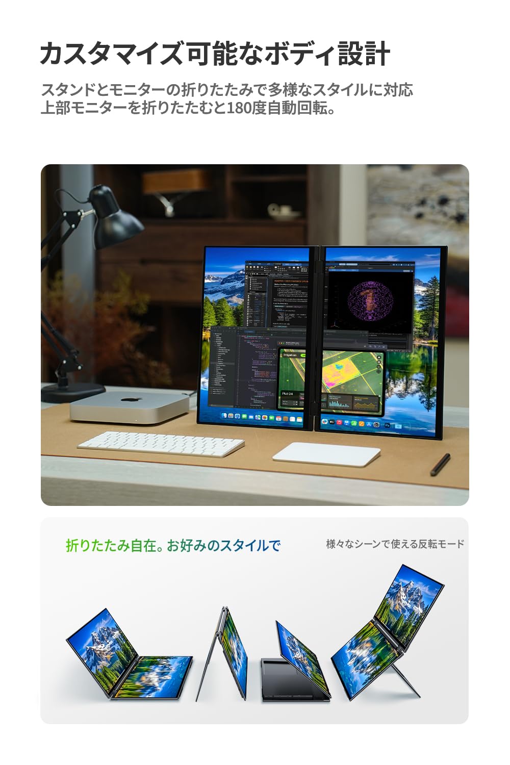 Amazon.co.jp: EHOMEWEI デュアルモニター 16インチ IPSパネル 1200p 2