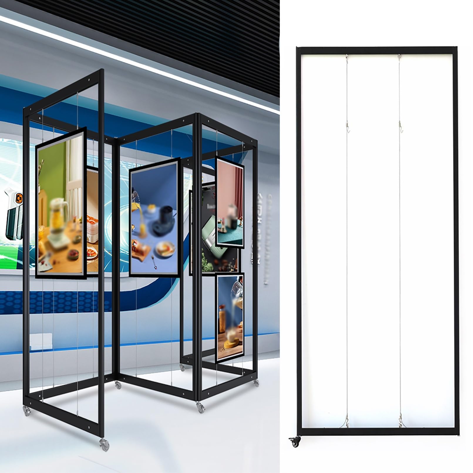 SARKEY Expositores Independientes, Colgar Cuadros, Estante De Pintura Publicitaria Plegable, Soporte para Carteles, para Galerías De Arte, Ferias De Artesanía(5pcs,60x150cm/23.6x59in)