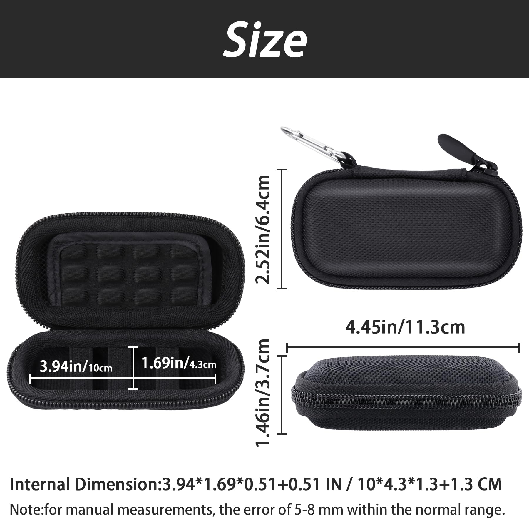 Khanka Estuche rígido para monitor cardíaco de ECG KardiaMobile 6L/1L,funda compatible con el monitor cardíaco personal Kardia de 6/1 derivación con mosquetón y cordón (no incluye pastillero ni ECG)