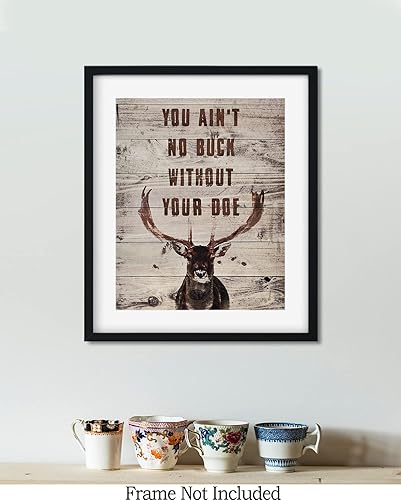 Miniatura 7 de You Ain't No Buck Without Your Doe - Decoración de caza - Decoración de pared de caza - Regalos para cazadores - Decoración rústica de cabina de