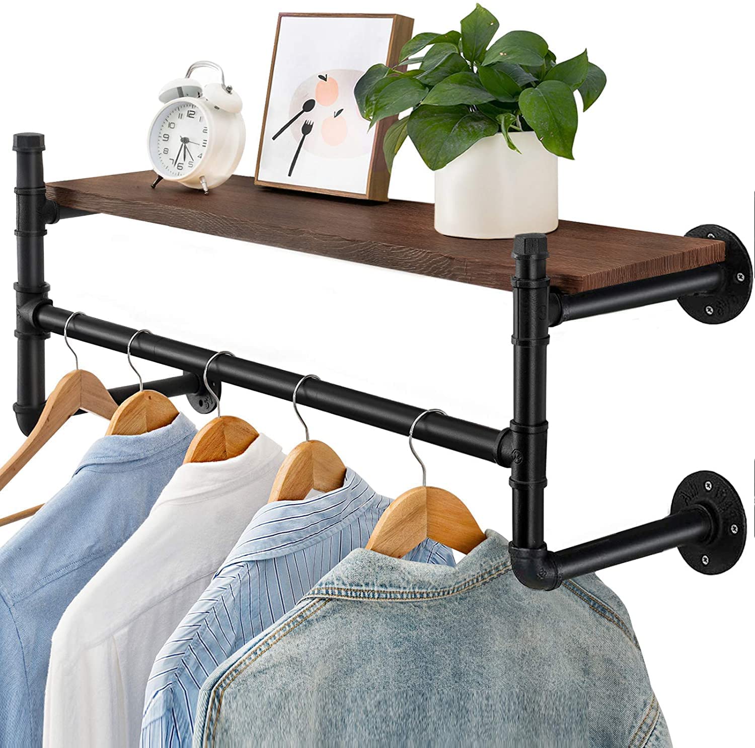 Buy Oyydecor Clothes Rack Industrial Pipe Wall Mounted Garment Rack