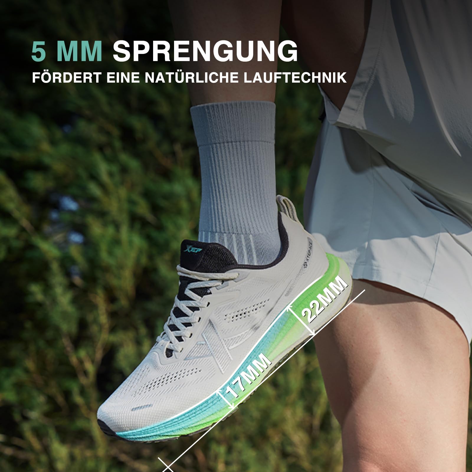 XTEP Zapatillas de correr para hombre extraanchas, zapatillas de correr para hombre, extraanchas, pies anchos, zapatos de correr, amortiguados, transpirables, fitness, gimnasio, zapatillas deportivas