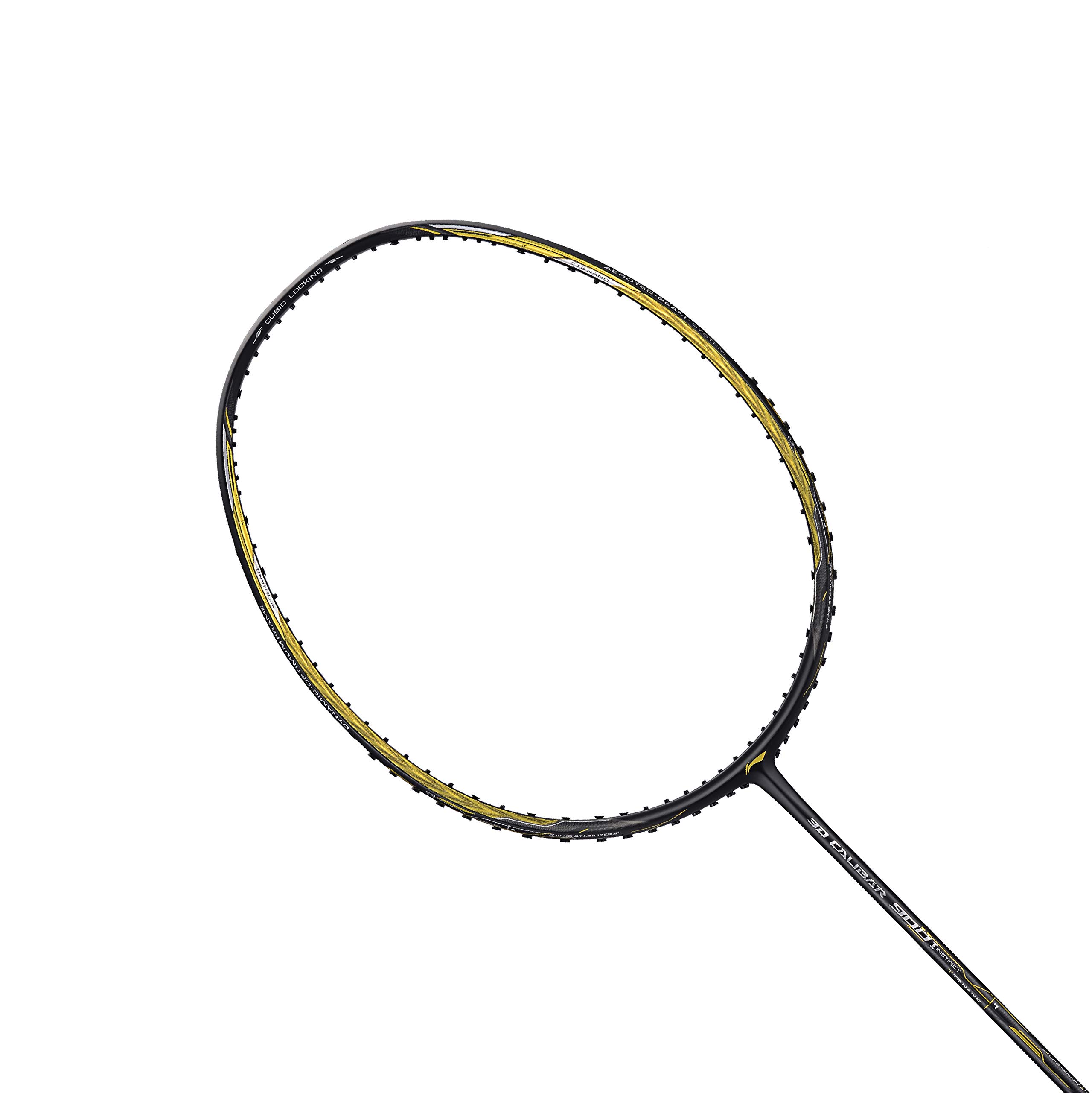 ラケット LI-NING 3D CALIBAR 900 INSTINCT Li-Ning Unisex Adult 3D CALIBAR 900 Instinct Racket - Black/Gold