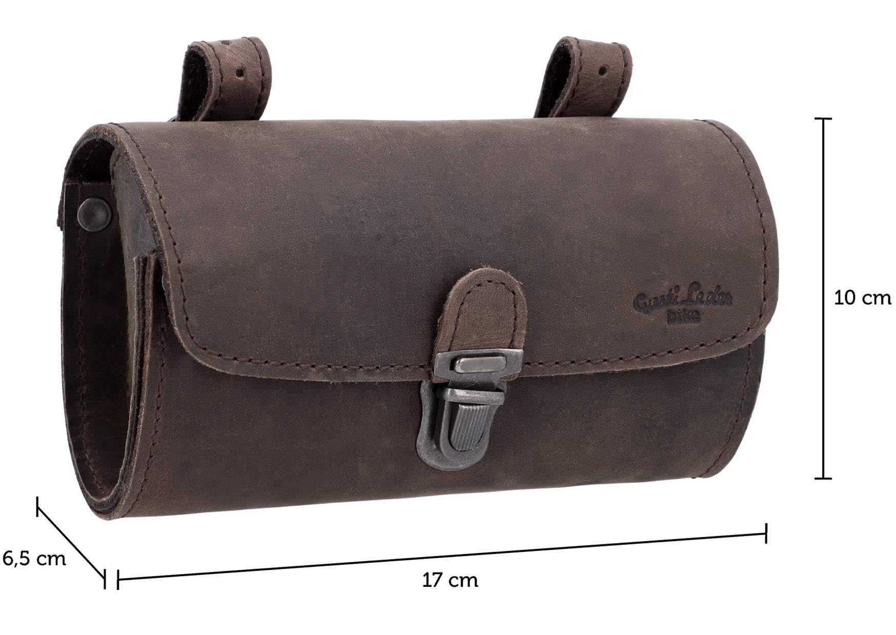 Gusti Sacoche Cuir Homme - Wolfgang L. Accessoires Velo Outils Trousse Cuir Trousse a Outils Sacoche Selle Velo (Noyer)