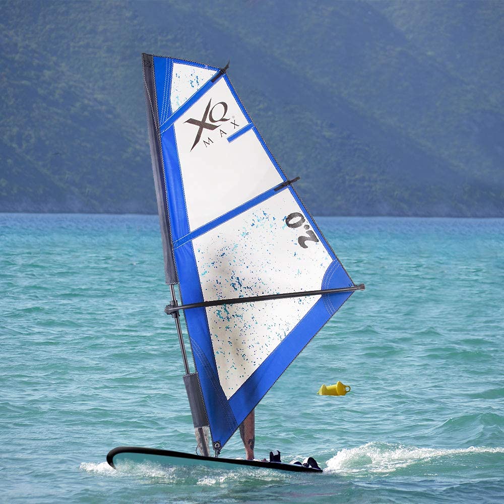 Professionelles Stand up Paddel Board mit Segel - SUP von XQ Max - 305-320cm - komplettes Set mit Pumpe, Flickwerkzeug, Fußleine und verstellbarem Paddel