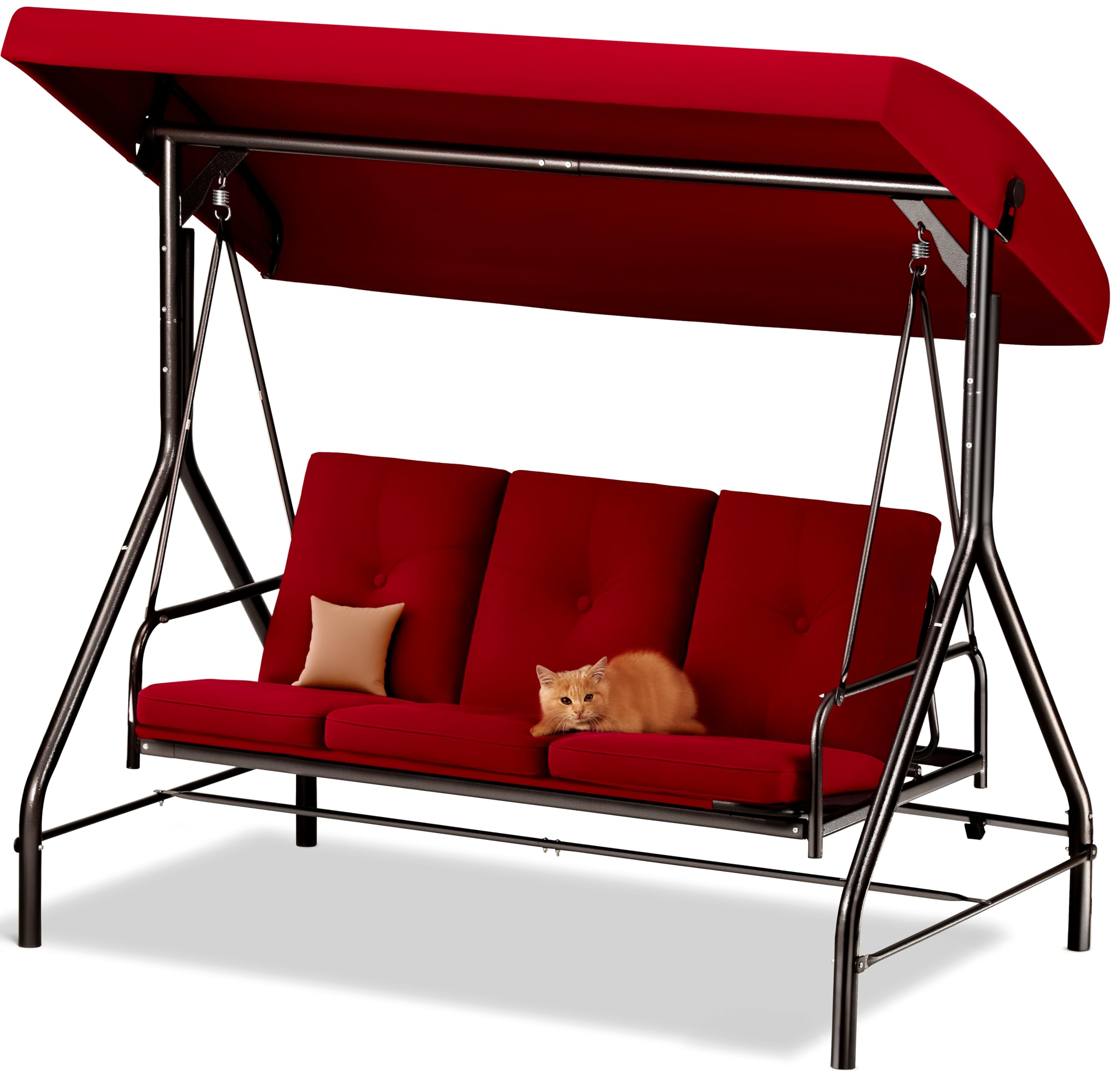 3-Seat Patio Outdoor Swing with Canopy