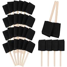 ZUFECY 30 Pack Sponge Brushes, 2 Inch Wood Handle for Painting Crafts