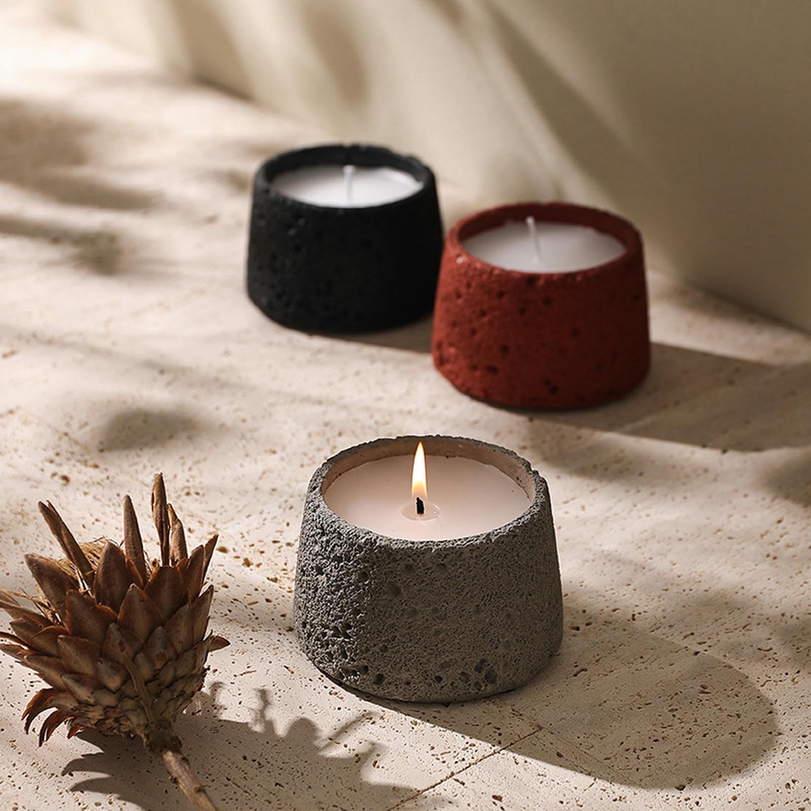 Brûleur à Encens/sauge En Ciment Artisanal - Plateau Décoratif Texture Cosmique, Pour Aromathérapie Et Décoration