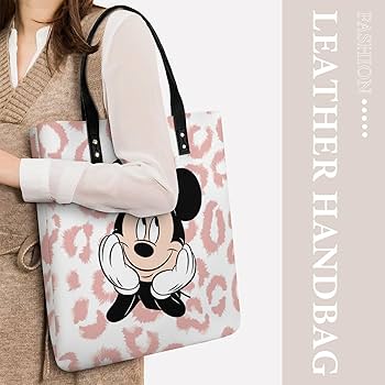 Amazon.co.jp: ミッキーマウス ピンクのヒョウ柄 トートバッグ
