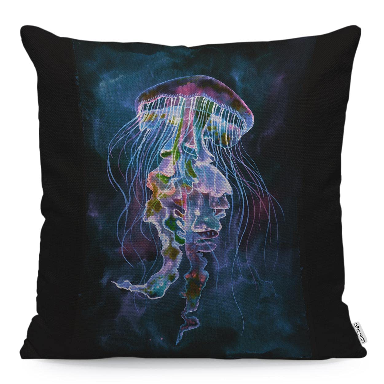 WONDERTIFYJellyfish Cushion Cover Beautiful Jellyfish Pillowcases for Men Women, Pillow Cover Living Room Farmhouse Colorful 45X45 Cm