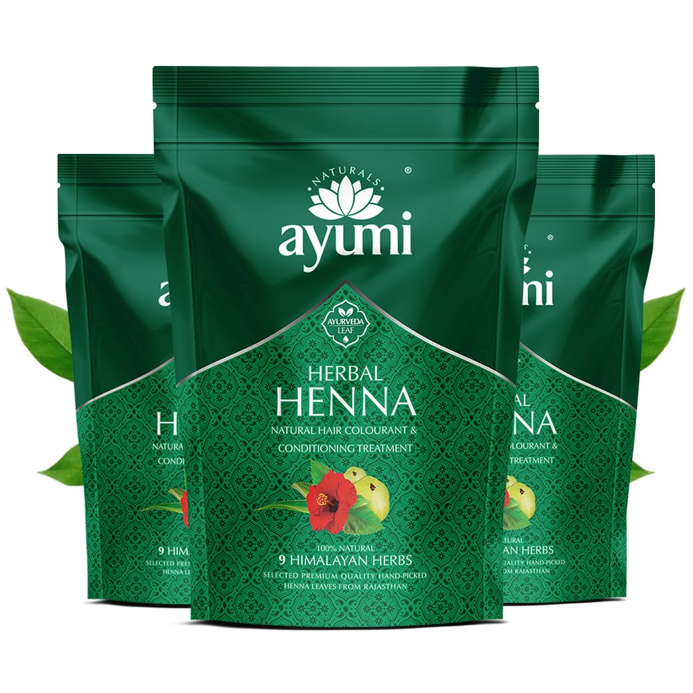 Ayumi, Herbal Henna mit 9 Himalayan-Kräutern, Conditioning Treatment, 3 x 150 g