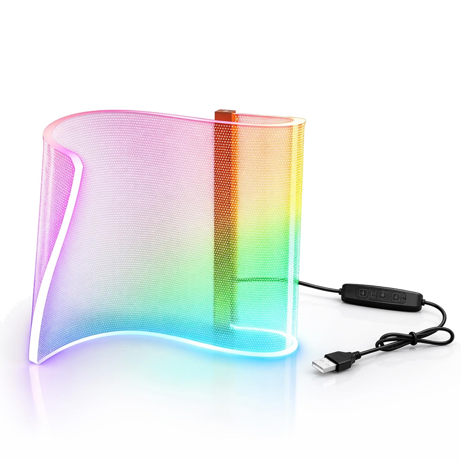 Sensoryczna lampa biurkowa RGB, zdalne sterowanie, port USB | 3 tryby sterowania, materiał akrylowy, nastrojowa lampa biurkowa, wychwytująca dźwięk, do pokoju e-sportowego, sypialni