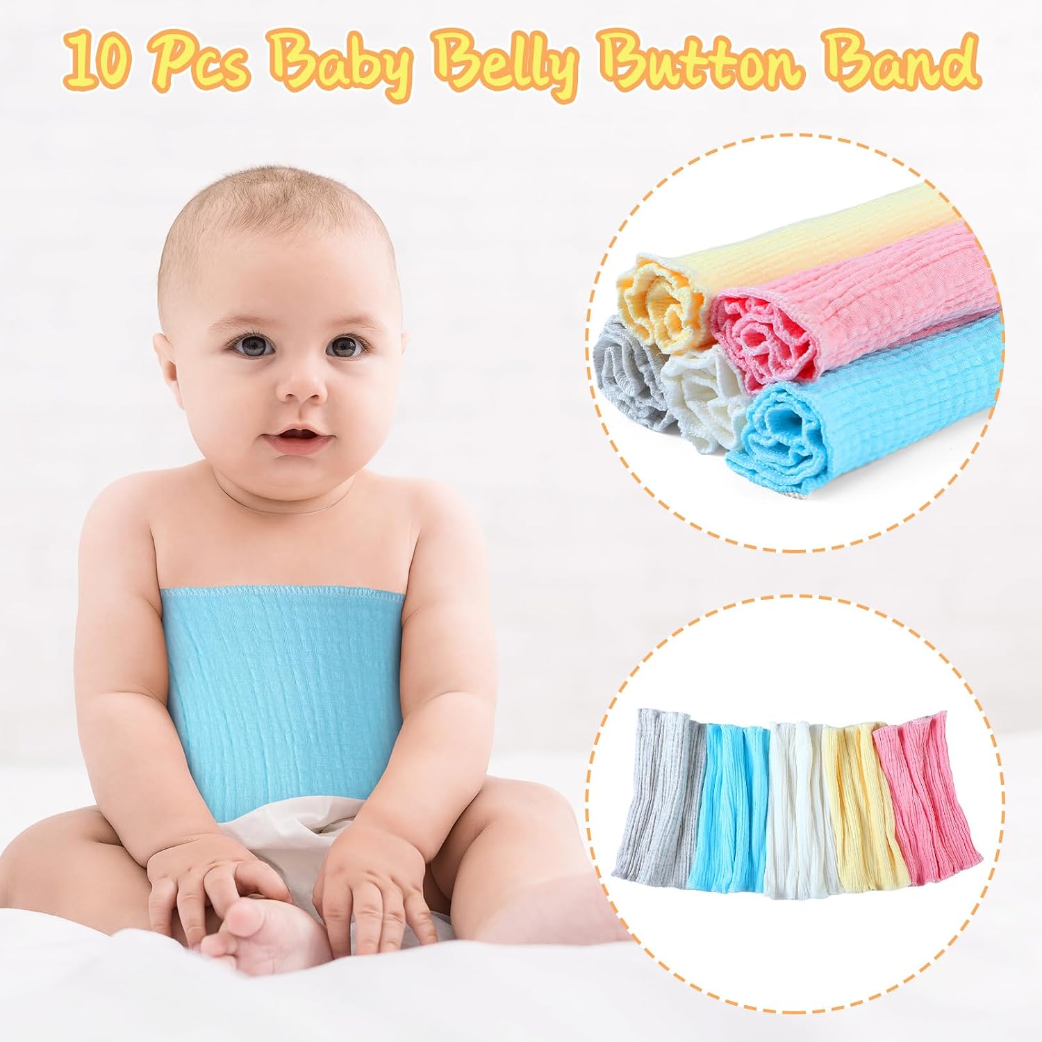 Cutecrop Baby Belly Band Elastic Gtube Belt Double Layer Belly Button Cover Cotton Gtube Cover Umbilical Hernias Belt