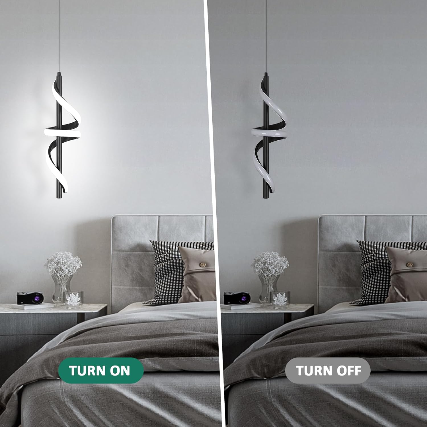 CANEOE Black Pendant Light Fixtures, Adjustable Modern Pendant Lights for Kitchen Island Small Pendant Lighting for Kitchen Island Dining Room Living Room Bedroom Hanging Light Fixtures,1 Pack