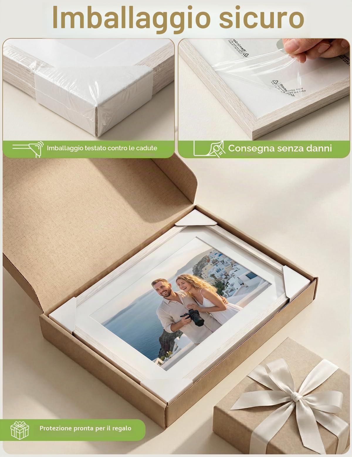 HOUSE DAY set di 3 cornici A4 - cornice in legno 21x30cm, cornice per poster in plexiglass, cornice per poster, cornice per documenti per poster moderni, cornice per foto in MDF (bianco)