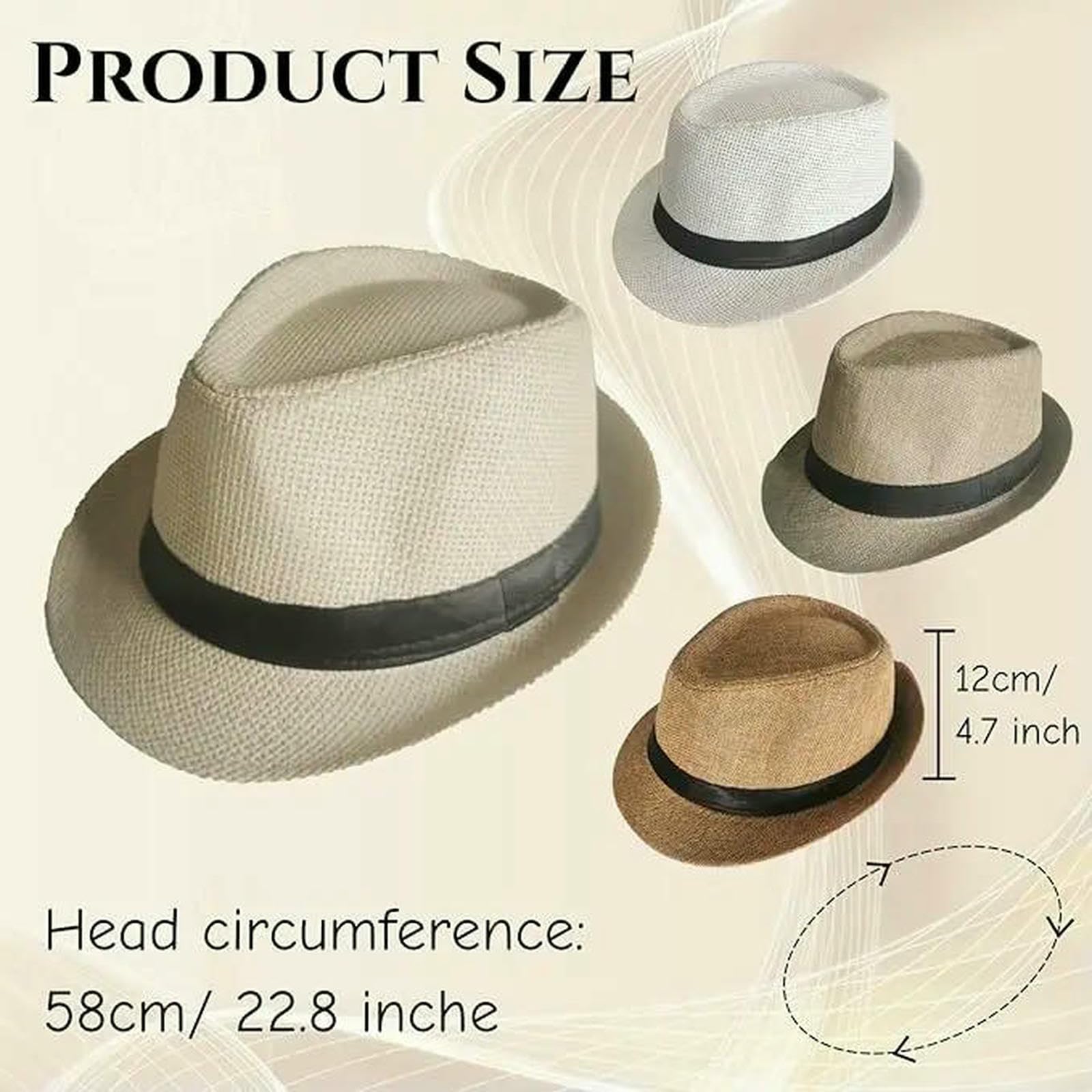 Chapeau Seau Casquette Fedora À Bord Court, Protection Solaire, D'extérieur pour Mariage D'été, Hommes Et Femmes, Style Classique Tarte Au Porc, Paquet De 20 100, 100-beige Crème-Paquet