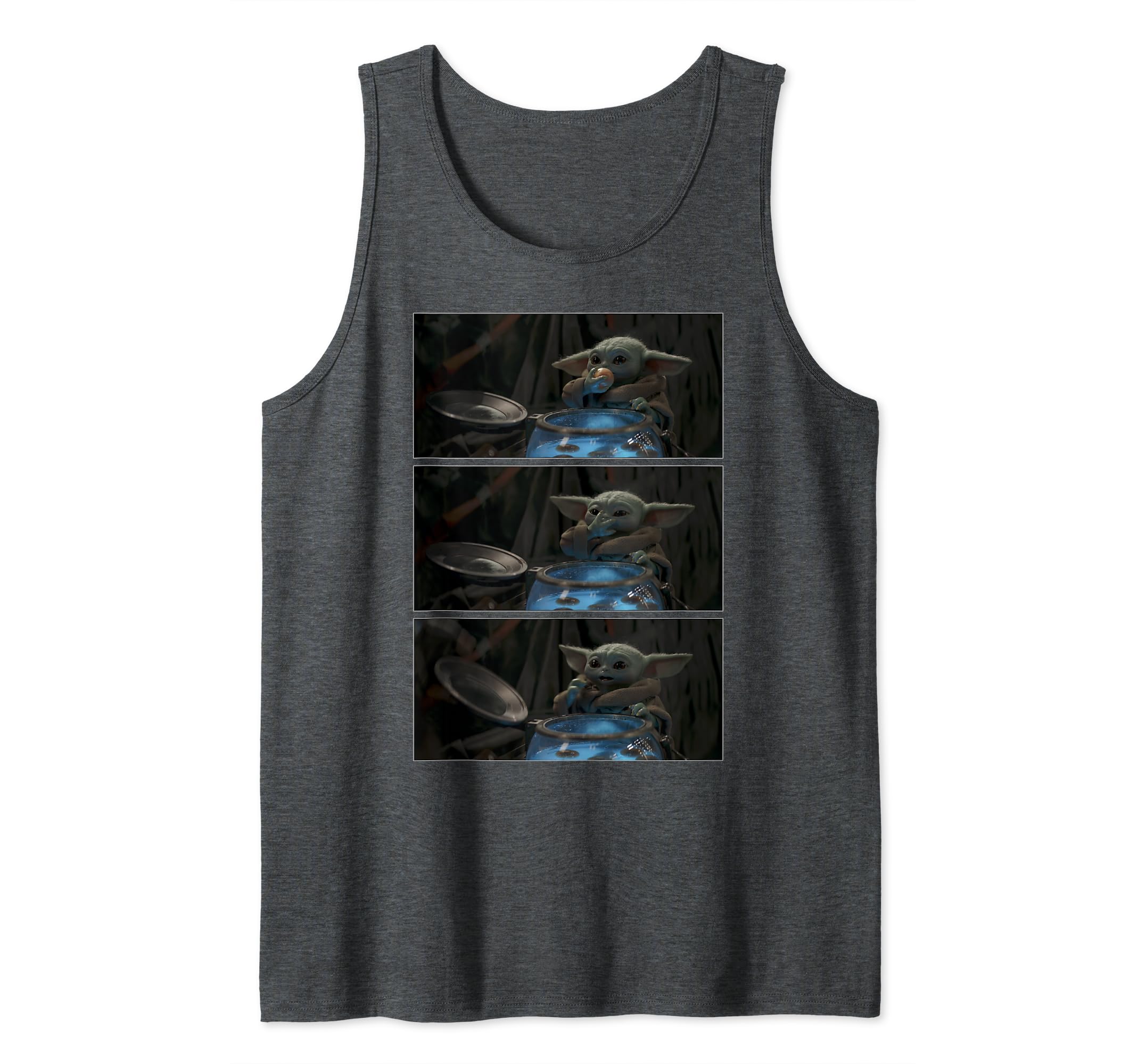 Star Wars: The Mandalorian The Child Eating Panels R4 Tank Top, Grey