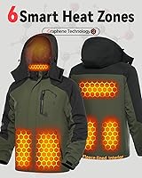 Vista 4 de Wulcea Chaqueta térmica de grafeno para hombre forrada de piel con batería de gran capacidad