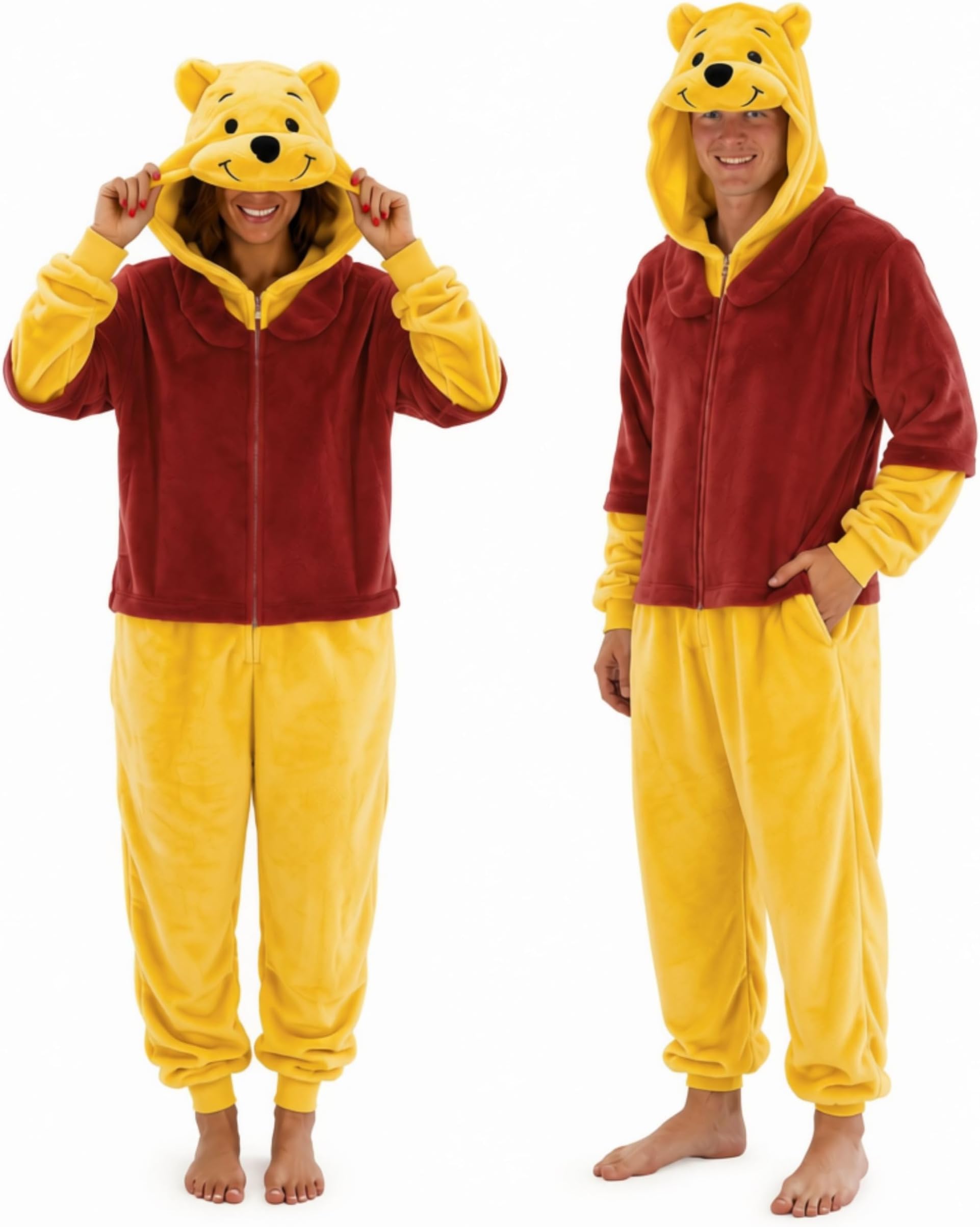 Funziez! Slim Fit Adult Onesie - Animal Costume - Plush Unisex Halloween One Piece Cosplay Suit for Women and Men