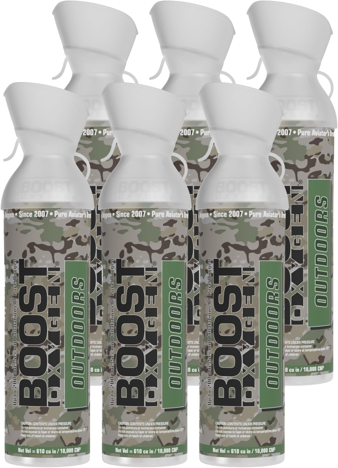Large Outdoors Natural Aroma 10 Liter Canister | Respiratory Support for Aerobic Recovery, Altitude, Performance and Health (6 Pack)