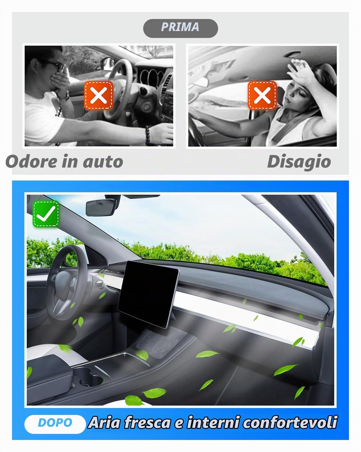 Modello Y Hepa con carbone attivo, circolazione esterna, filtro di ricambio Tesla (Filtro esterno (2 pezzi) (OE))