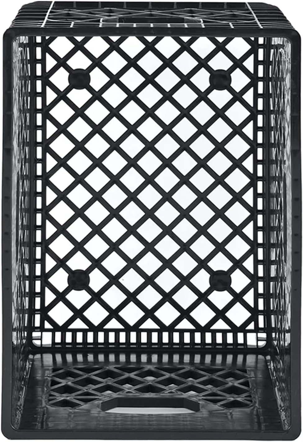 3-Pack 24-Quart Heavy-Duty Plastic Stackable Milk Crate Bins, Black, Large Storage Bins with Reinforced Handles for Garage, Home, Office, Vehicle, 19 x 13 x 11 Inches